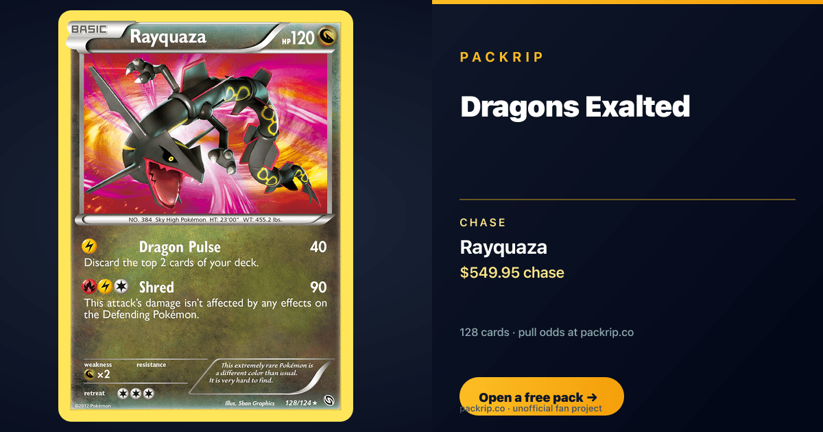 Giratina-EX (Dragons Exalted #124) — Pull Odds & Value | PackRip