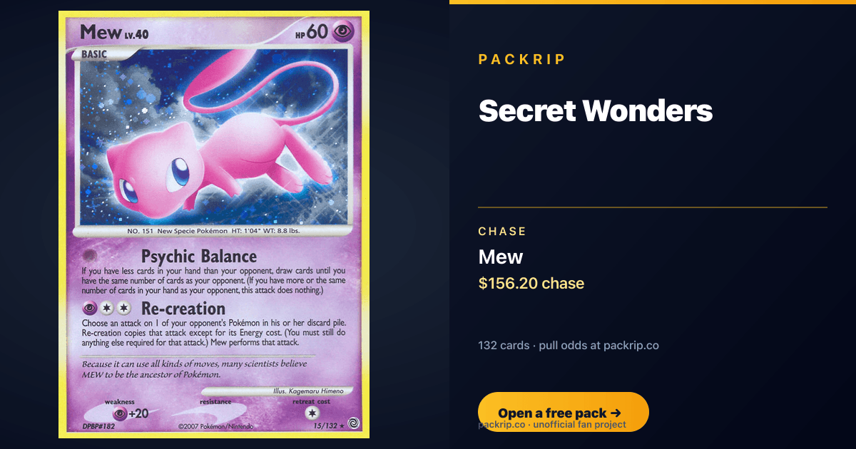 Magmar (Secret Wonders #93) — Pull Odds & Value | PackRip