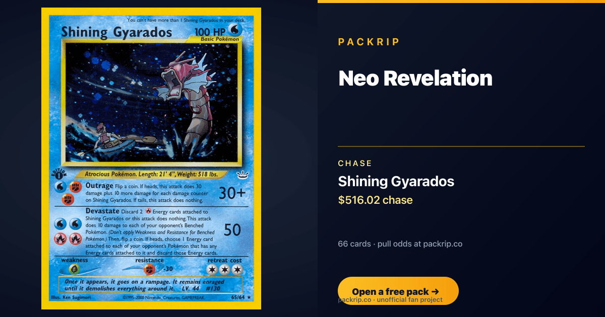 Open Neo Revelation Packs — Pull Odds | PackRip