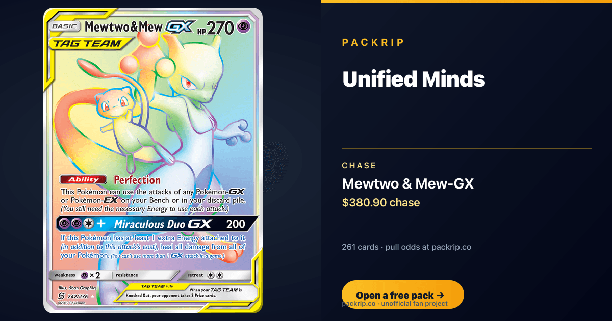 Um Pack Open Unified Minds Packs — Pull Odds | PackRip
