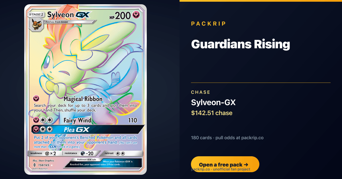 Open Guardians Rising Packs — Pull Odds | PackRip